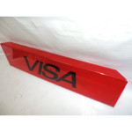 Plaque décorative arrière rouge "Visa"