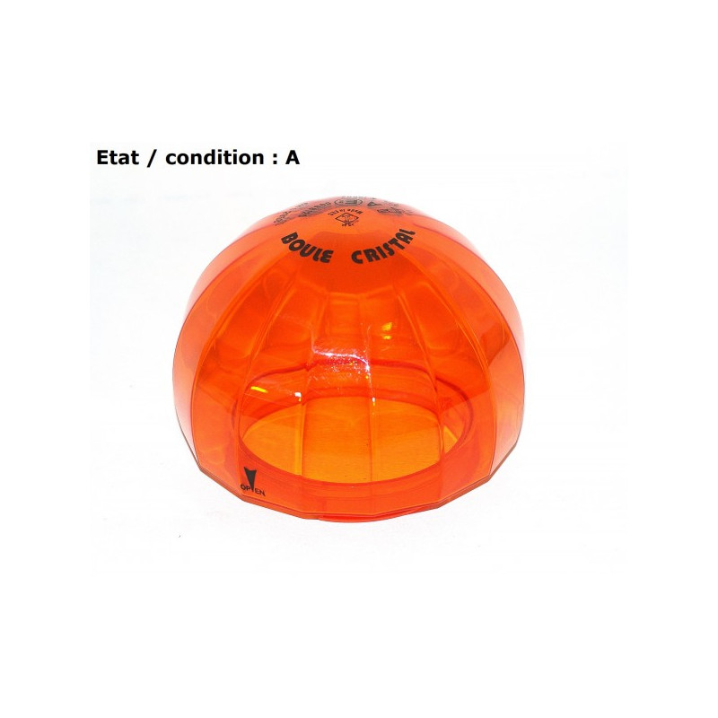 Cabochon feu gyrophare orange Boule Cristal SIRENA 12050