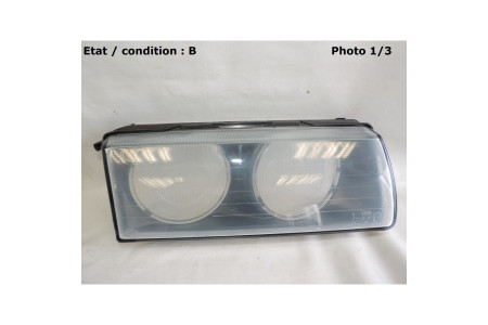 BMW serie 3 E36 (90-94) - Right headlight glass H1 + H1 HELLA 9ES 143410-001