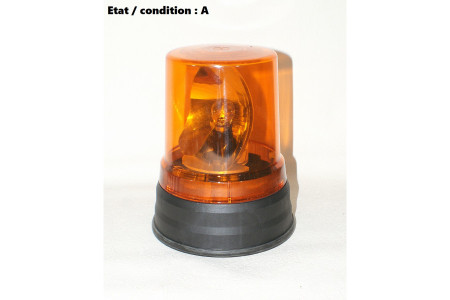Complete orange rotating beacon 12V AJBA GF10
