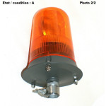 Complete orange rotating beacon 12V on pole AJBA GF10