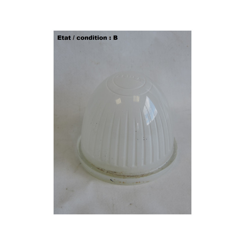 Cabochon feu blanc "obus" SEIMA 8B (verre)