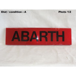 Plaque décorative arrière rouge "Abarth"