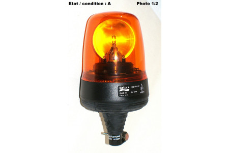 Complete orange rotating beacon 12V on pole ELECTRA M519