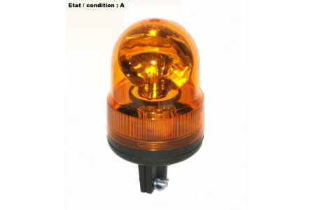 Complete orange rotating beacon 12V on pole AJBA GF10