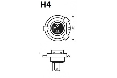 P43t - Lampe 12V 60/55W H4 Gold