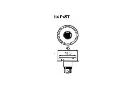 P45t - Bulb 12V 100/80W H4 clear (without hole)