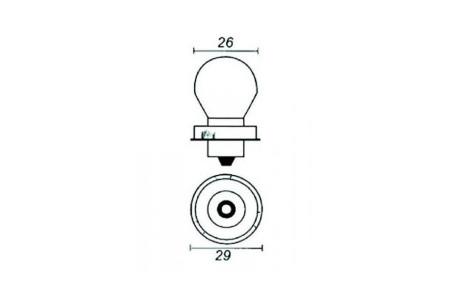 P26s - Lampe 12V 15W jaune