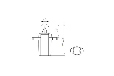 B8,3d - Lampe 12V  1,2W