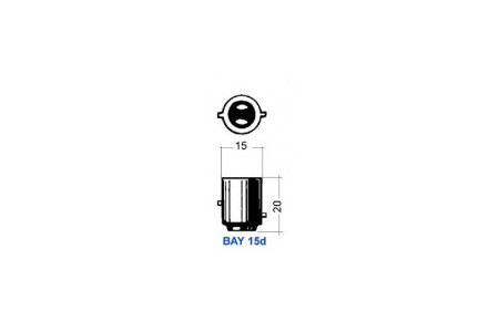 BAY15d - Bulb 12V 20/5W offset pins
