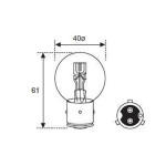 BA21d - Bulb 24V 50W yellow