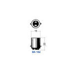 BA15d - Bulb 24V 15W symmetrical studs (granite glass)