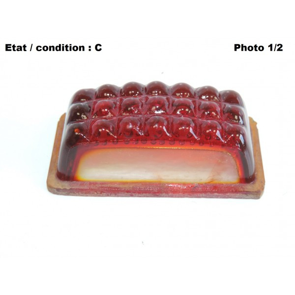 Cabochon feu rouge + éclairage plaque immatriculation AUTEROCHE (verre)