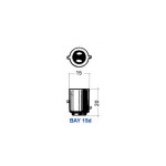 BAY15d - Bulb 6V 18/4W offset pins (smooth glass)