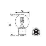 BA21d - Bulb 6V / 8V 25/25W yellow