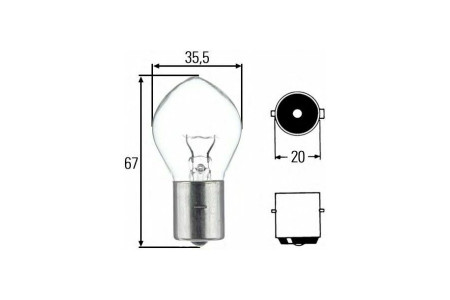 BA20S - Lampe 12V 36W jaune