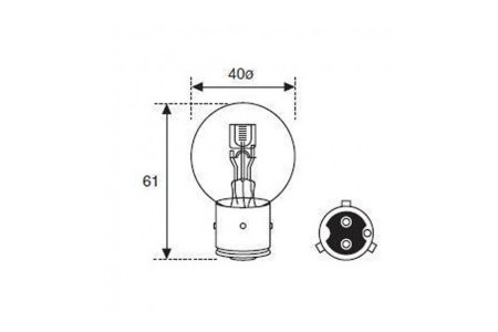 BA21d - Bulb  9,5V 35B yellow