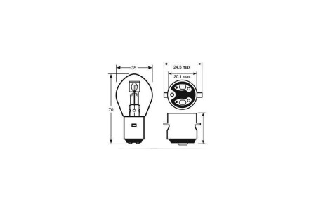 BA20d - Bulb 6V 25/25W yellow