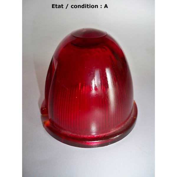 Cabochon feu rouge "obus" AXO (verre)