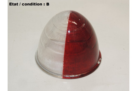 SCINTEX R6 1838/6 - Cabochon feu ogival cristal et rouge (bord strié)