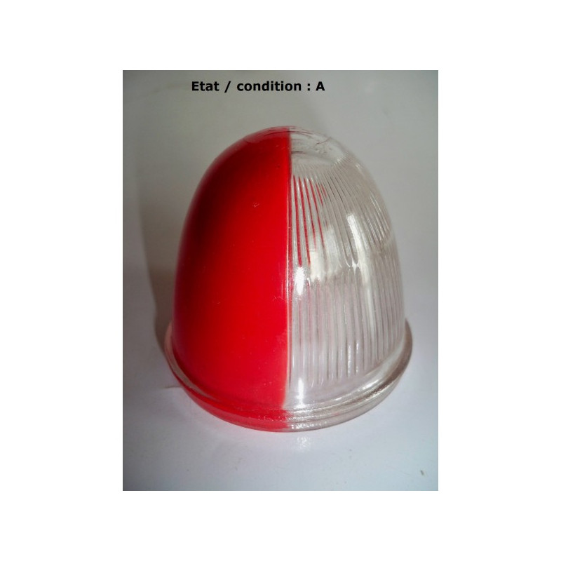 Cabochon feu gabarit rouge/cristal "obus" SEIMA (verre)