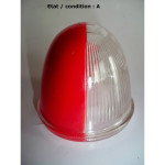 Cabochon feu gabarit rouge/cristal "obus" SEIMA (verre)