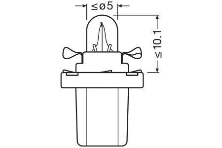 BAX10d - Bulb 12V  1,2W B8,3d black