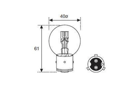 BA21d - Bulb 12V 36/45W yellow