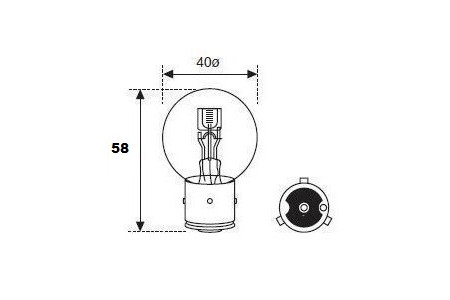 BA21s - Lampe 6V 36W incolore argentée