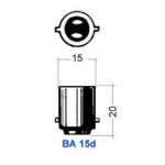 BA15d - Lampe 24V  5W (granite glass)