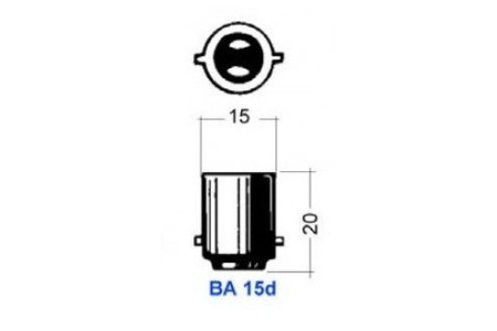 BA15d - Lampe 24V  5W (granite glass)