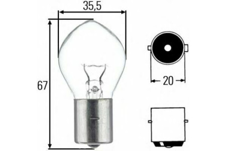 BA20s - Lampe 6V 50W jaune