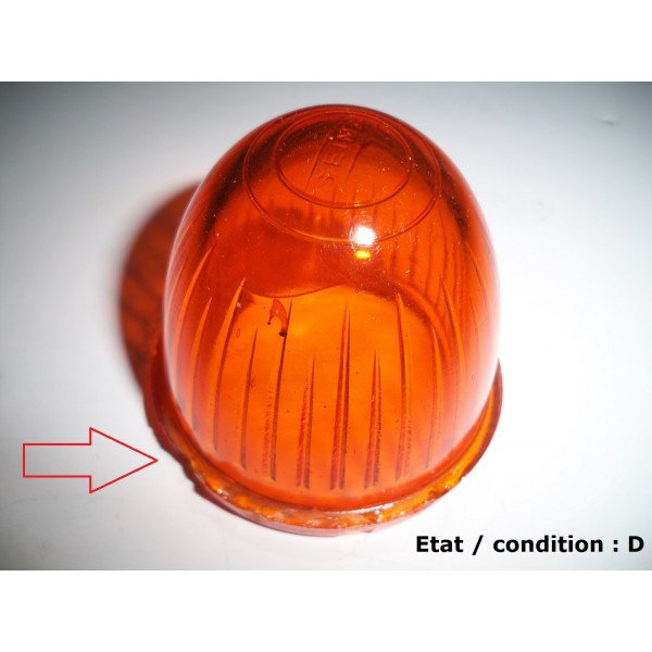 Cabochon feu clignotant orange "obus" SEIMA (verre)