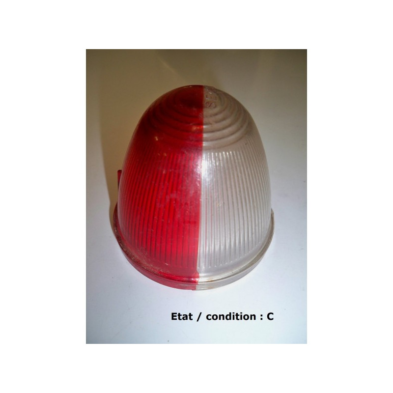 Cabochon feu gabarit rouge/cristal "obus" SEIMA 405 (plastique)