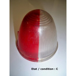 Cabochon feu gabarit rouge/cristal "obus" SEIMA 405 (plastique)