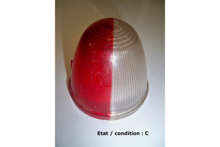 Cabochon feu gabarit rouge/cristal "obus" SEIMA 405 (plastique)