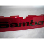Red decorative plate "104 ZS"