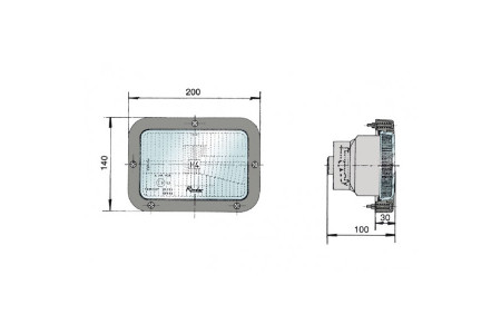 Headlight H4 RINDER 9633.11