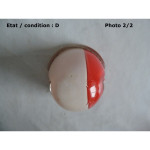 Cabochon feu gabarit rouge/blanc "obus" AXO (verre)