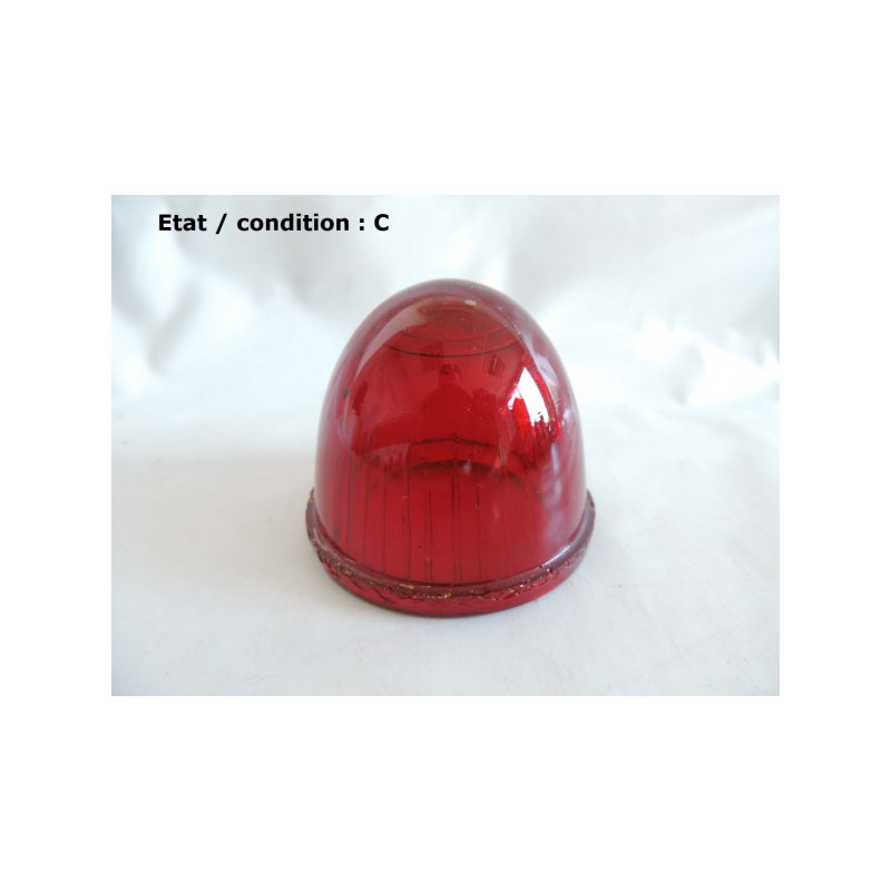 Cabochon feu rouge "obus" SEIMA (verre)