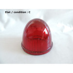 Cabochon feu rouge "obus" SEIMA (verre)