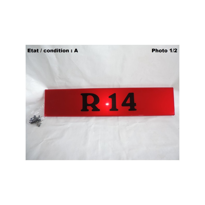 Plaque décorative arrière rouge "R14"