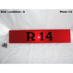 Plaque décorative arrière rouge "R14"